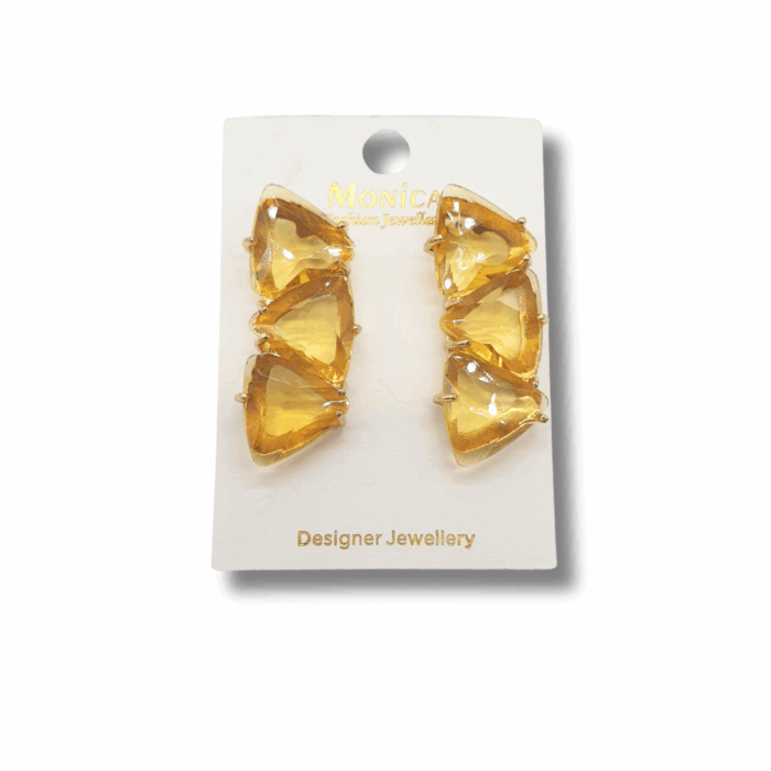 NEFERU Golden Triangle Statement Earrings - Image 1