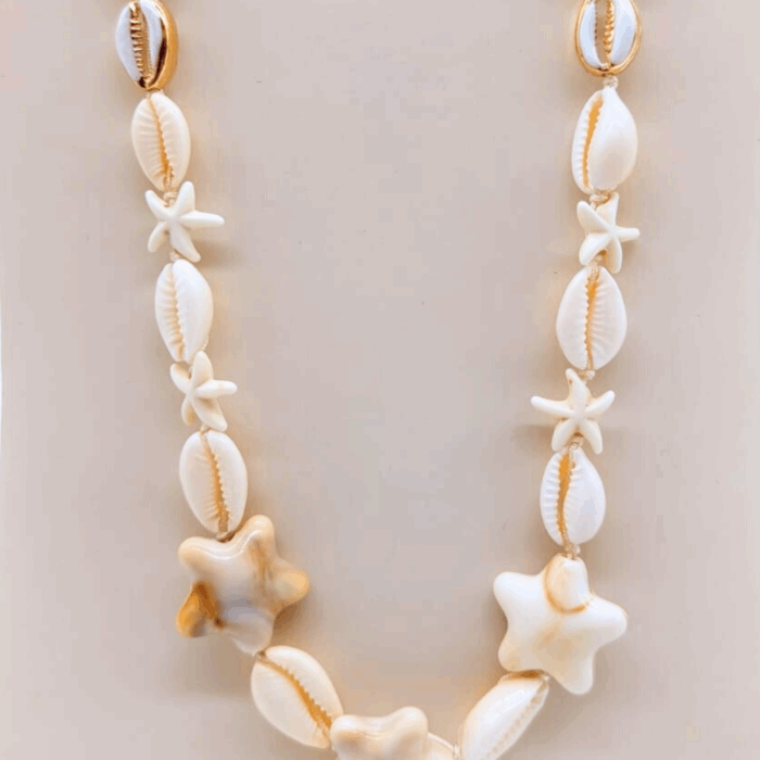NEFERU Natural Statement Shell Necklace - Image 2