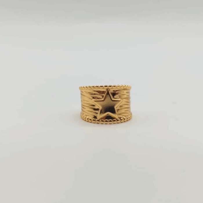 NEFERU Chunky Gold Star Statement Ring - Image 4